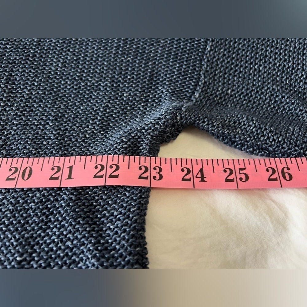 CHARLI LONDON | Women’s SZ L | Open Knit Blue Linen Top | High Low Hem EUC - Picture 5 of 11